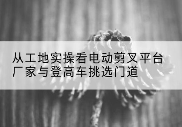 陵城电动剪叉升降平台厂家-从工地实操看电动剪叉平台厂家与登高车挑选门道